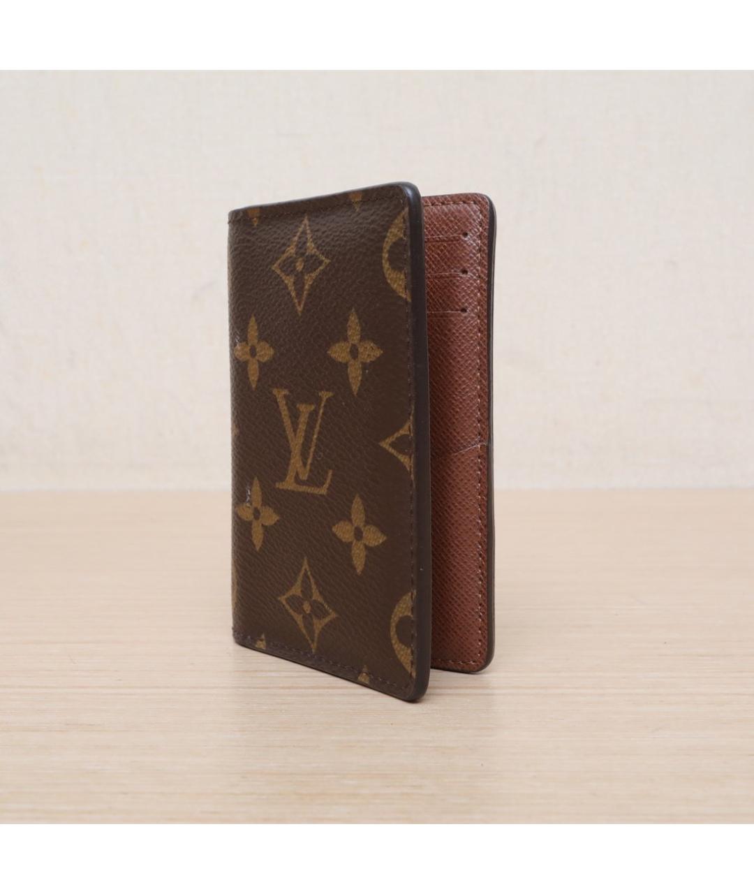 LOUIS VUITTON Коричневый кожаный кошелек, фото 4
