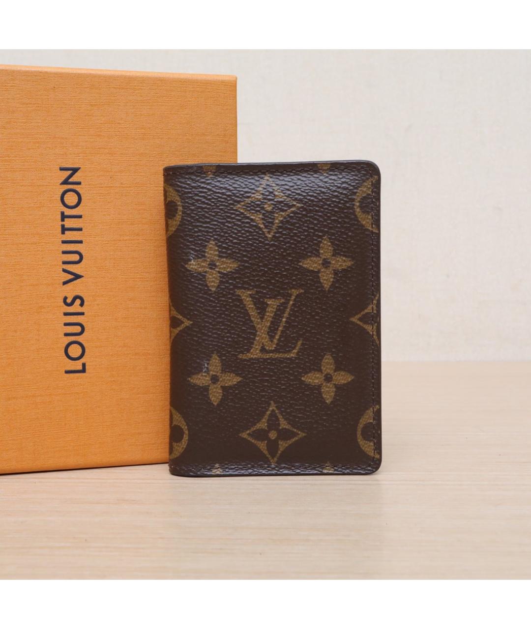 LOUIS VUITTON Коричневый кожаный кошелек, фото 2