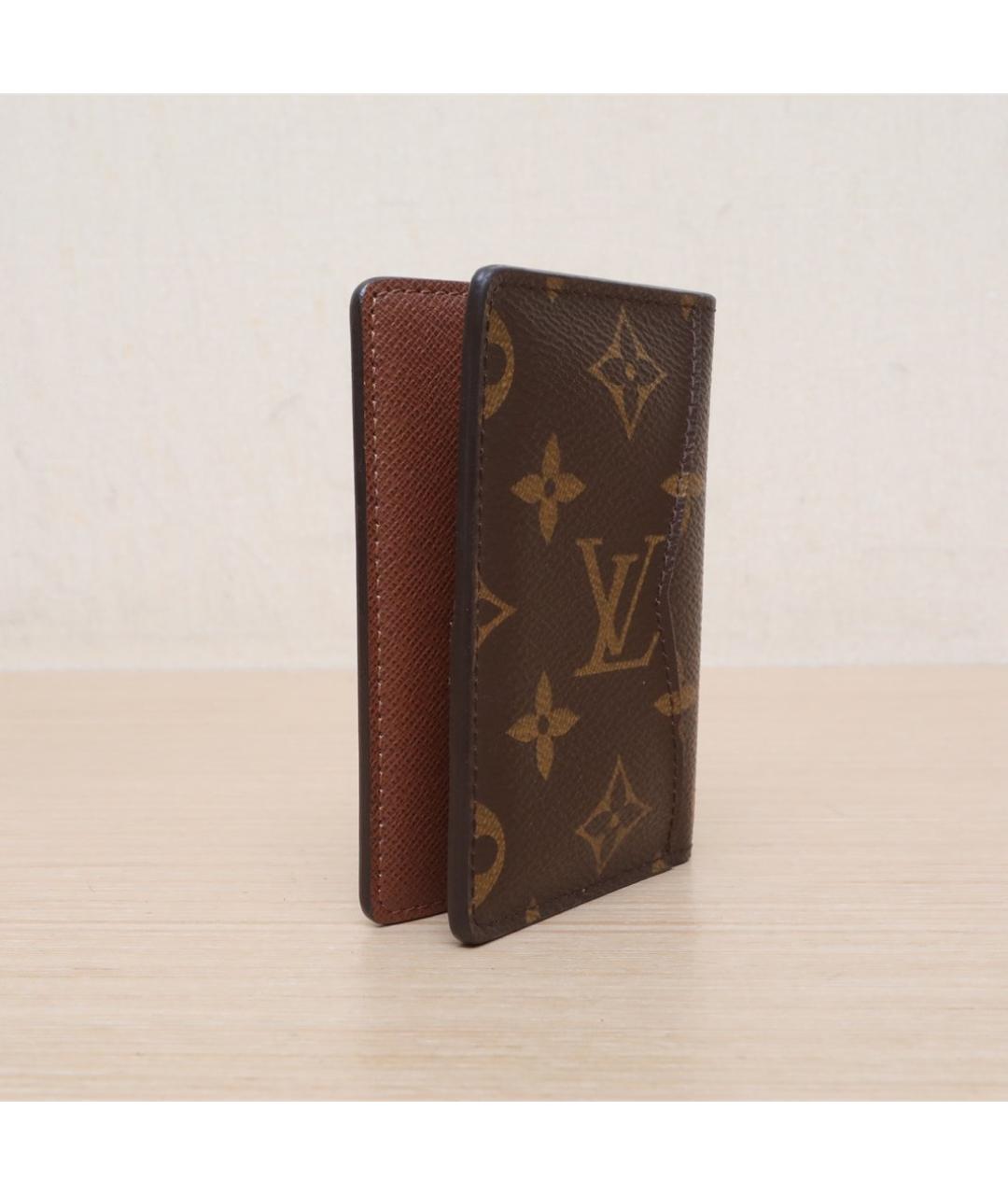 LOUIS VUITTON Коричневый кожаный кошелек, фото 6