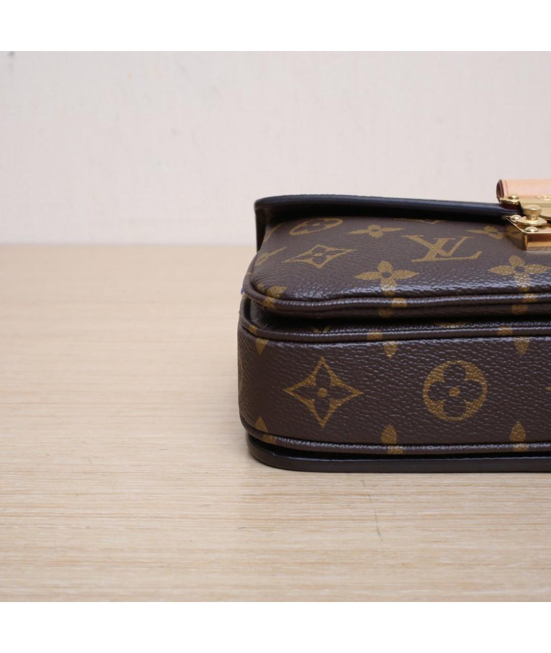 LOUIS VUITTON Коричневая кожаная сумка через плечо, фото 9