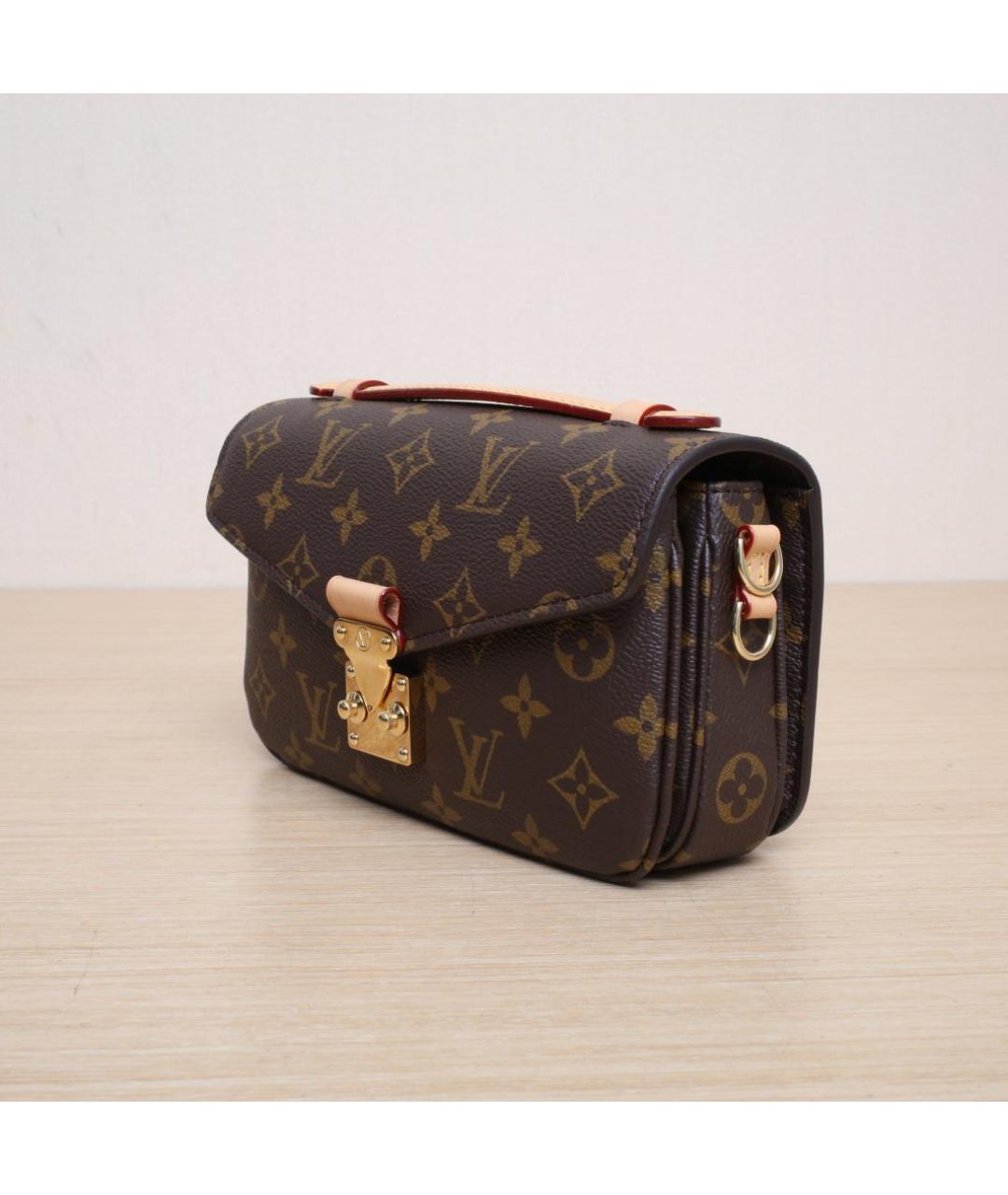 LOUIS VUITTON Коричневая кожаная сумка через плечо, фото 4