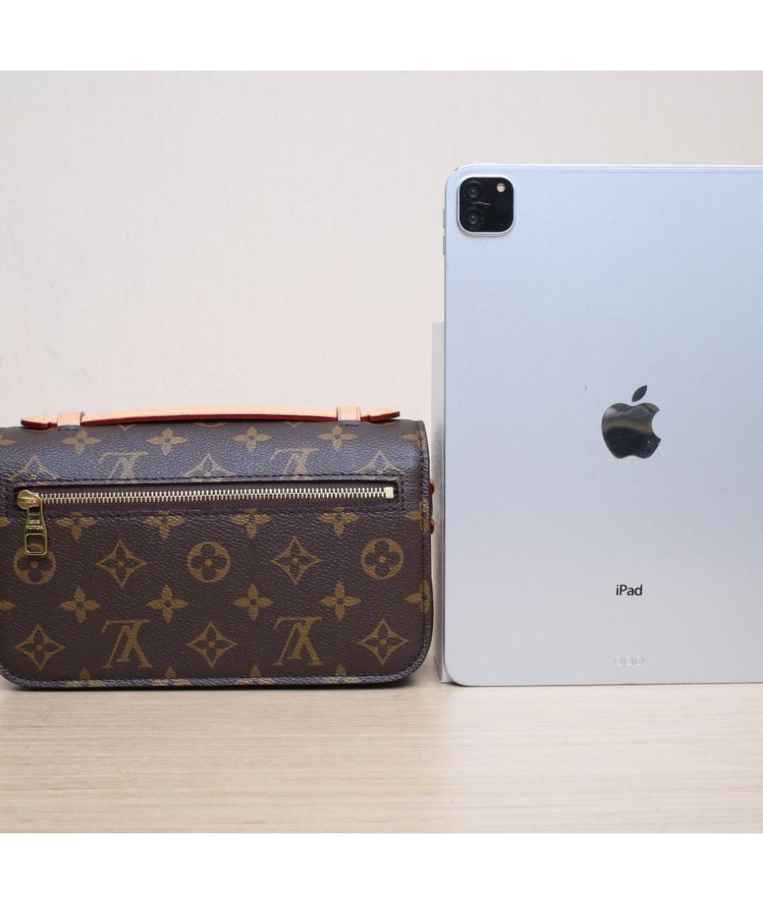 LOUIS VUITTON Коричневая кожаная сумка через плечо, фото 7
