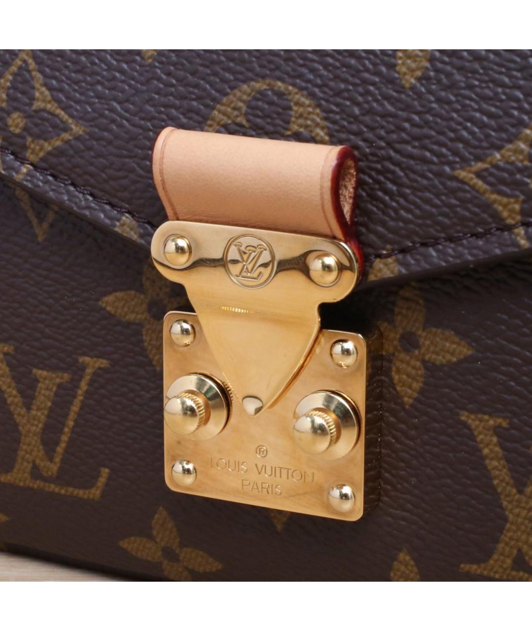 LOUIS VUITTON Коричневая кожаная сумка через плечо, фото 8