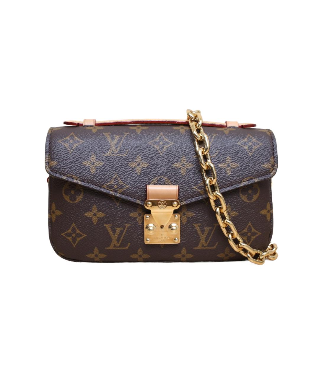 LOUIS VUITTON Коричневая кожаная сумка через плечо, фото 10