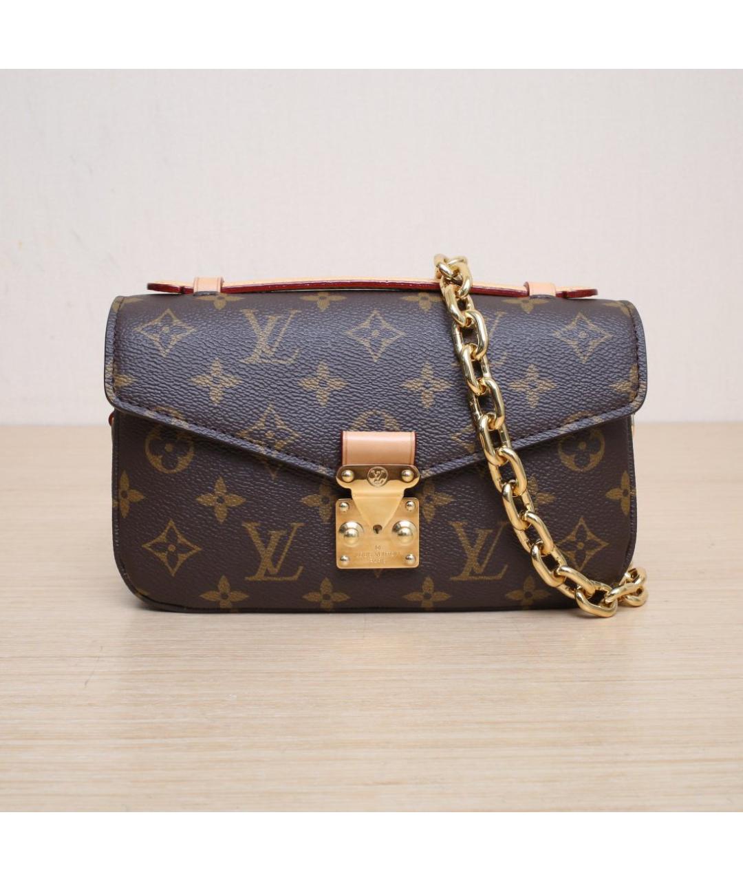 LOUIS VUITTON Коричневая кожаная сумка через плечо, фото 3