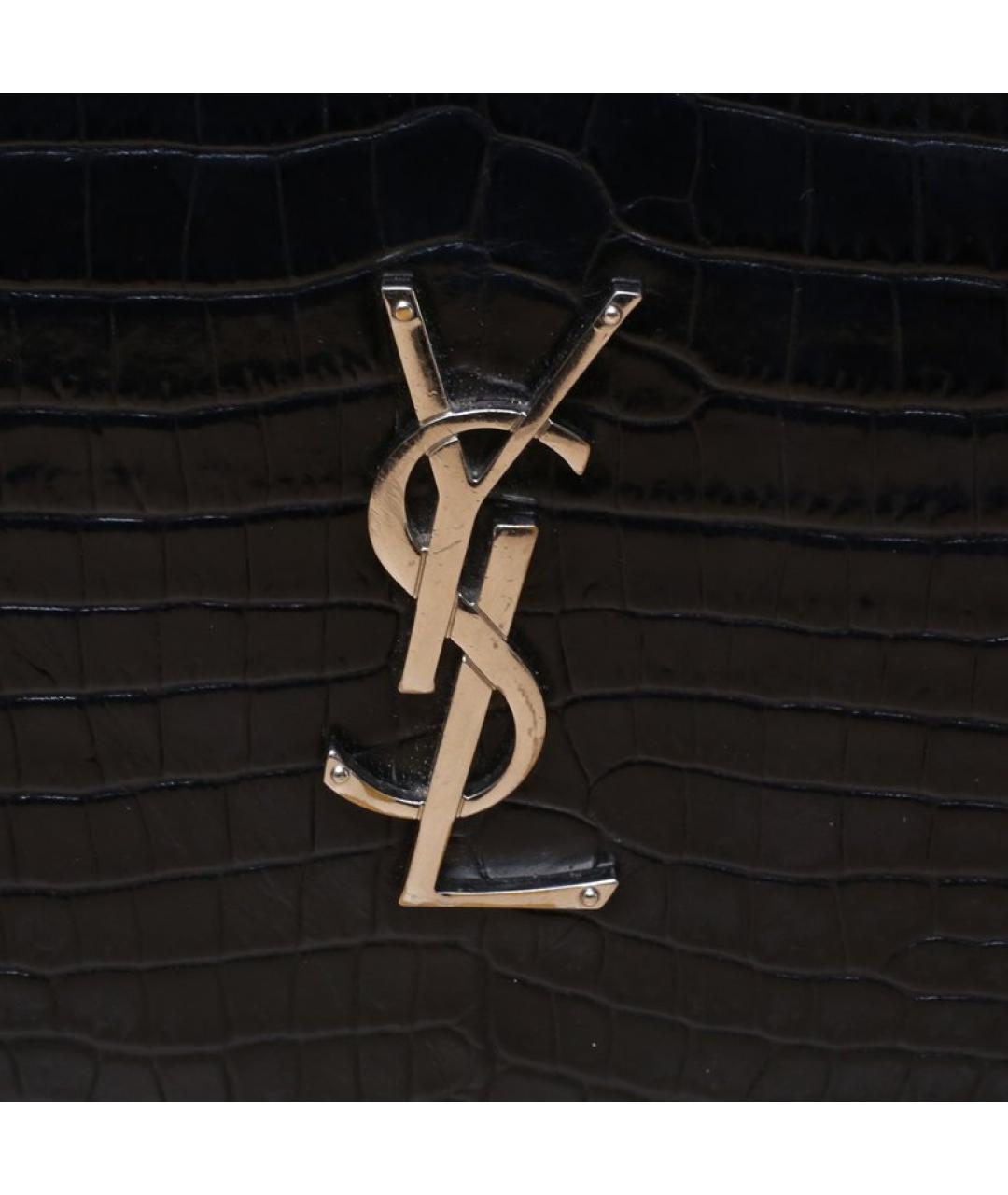 SAINT LAURENT Черная кожаная сумка через плечо, фото 8