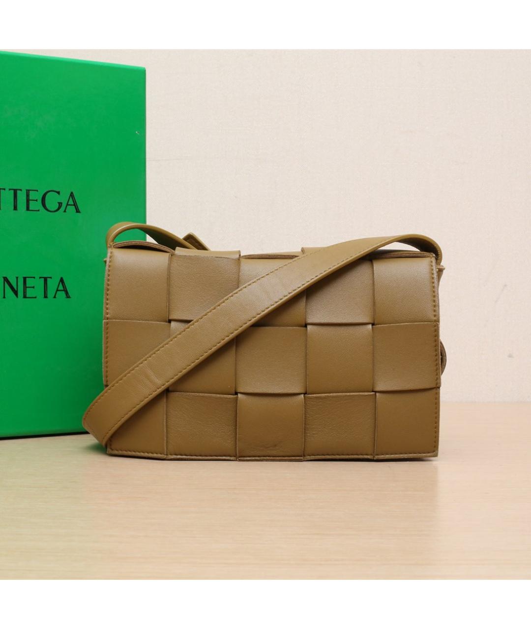 BOTTEGA VENETA Коричневая кожаная сумка через плечо, фото 2