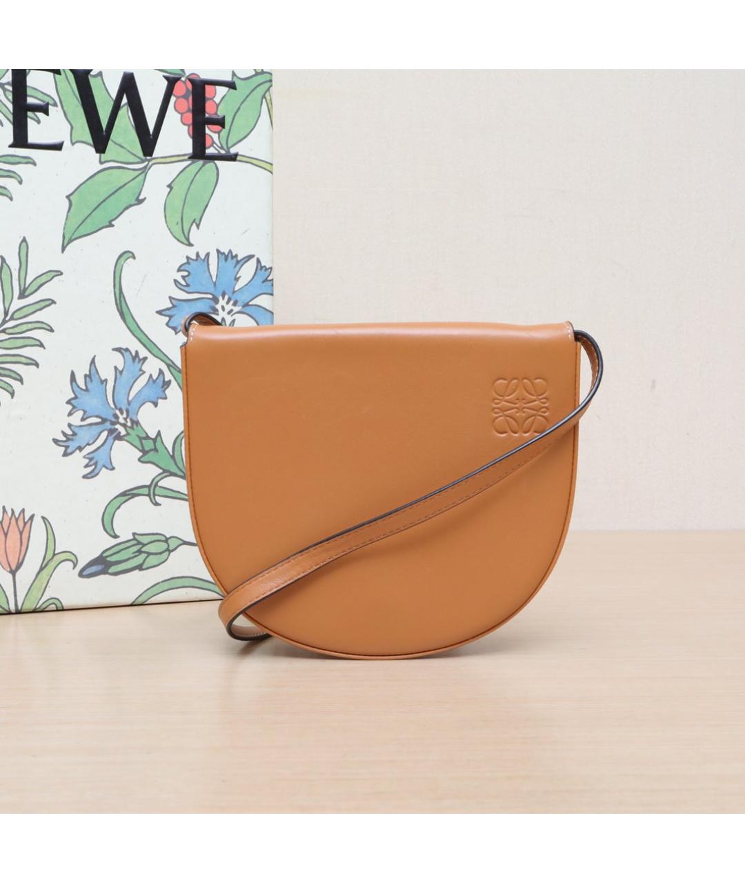 LOEWE Коричневая кожаная сумка через плечо, фото 2