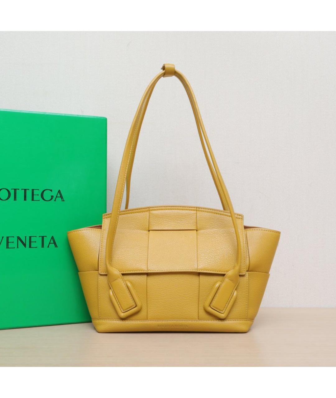 BOTTEGA VENETA Желтая кожаная сумка через плечо, фото 2