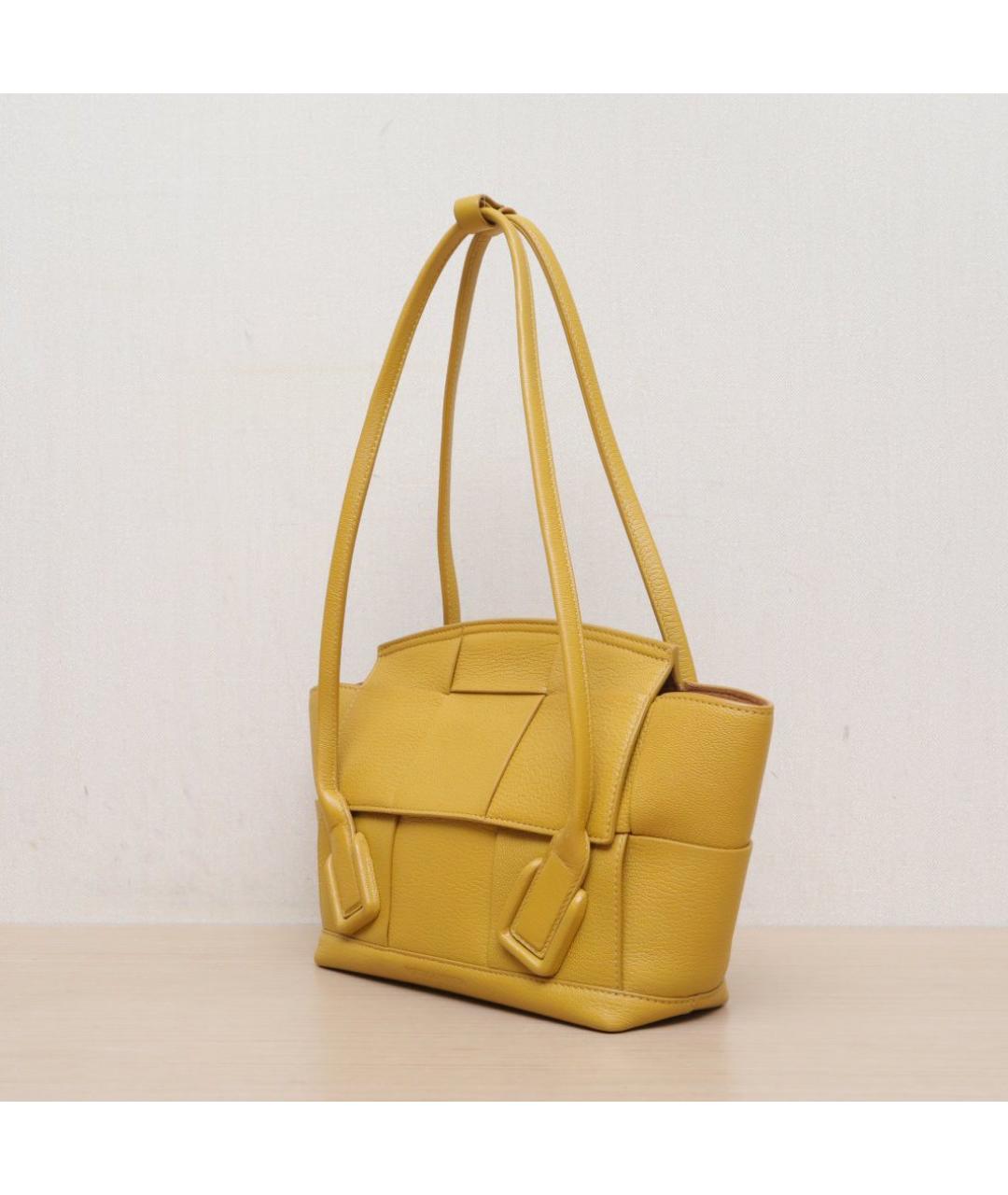 BOTTEGA VENETA Желтая кожаная сумка через плечо, фото 4