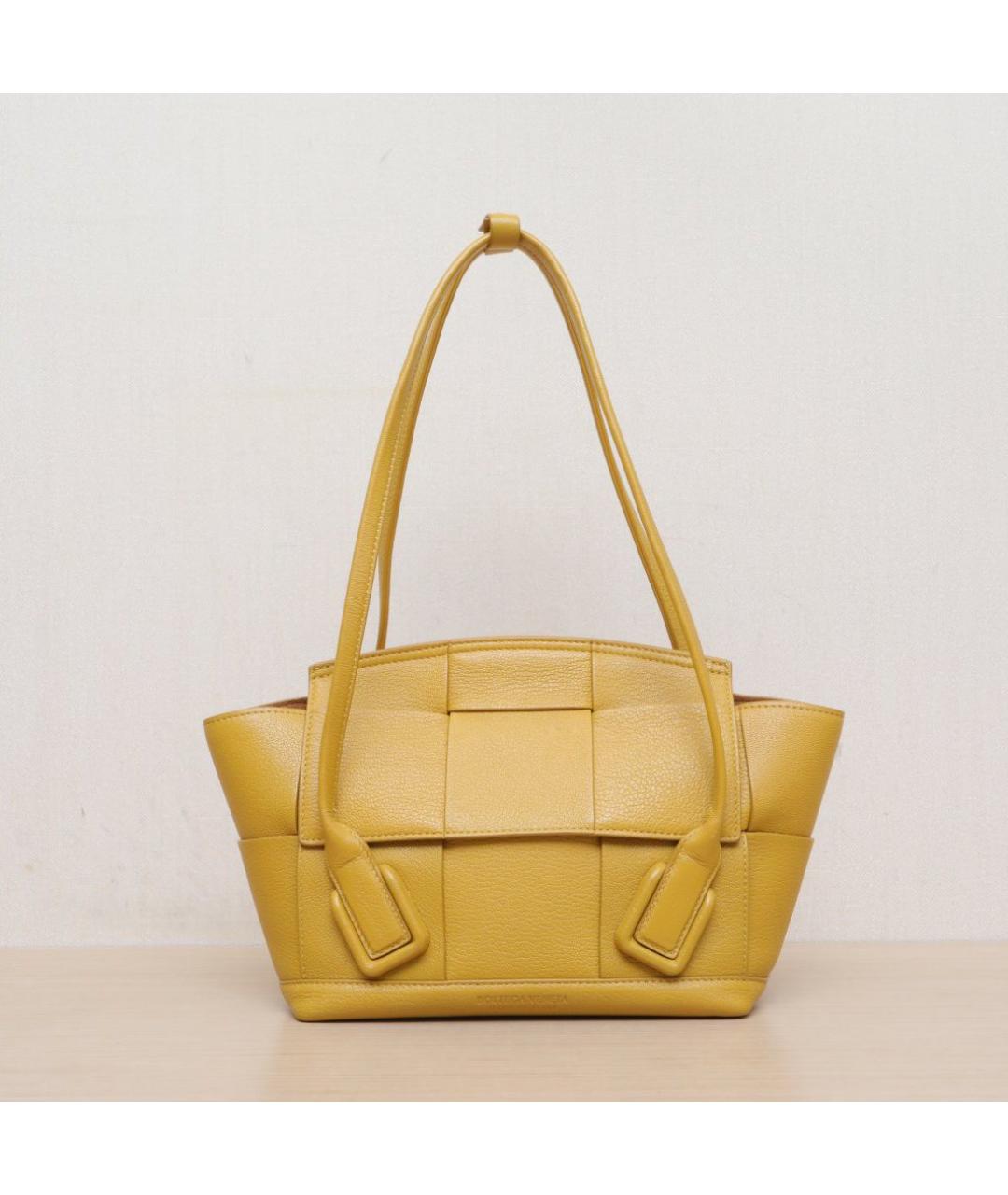 BOTTEGA VENETA Желтая кожаная сумка через плечо, фото 3