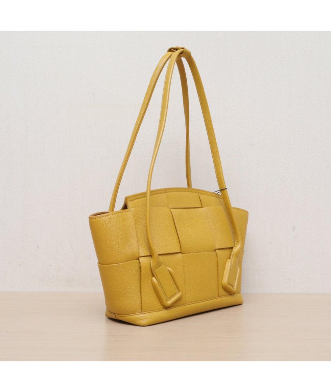 BOTTEGA VENETA Желтая кожаная сумка через плечо, фото 6