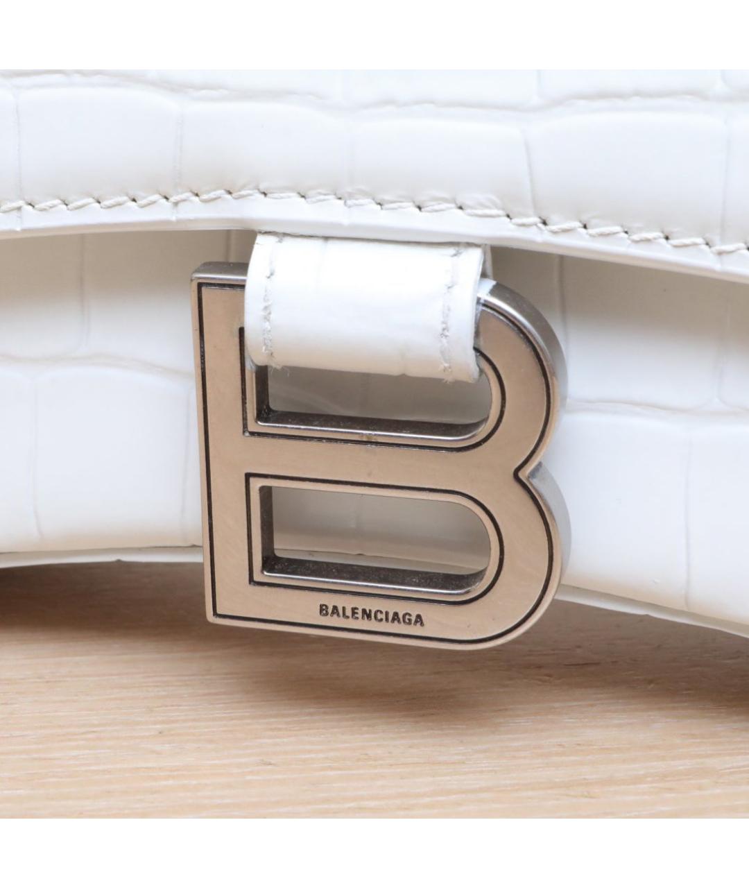 BALENCIAGA Белая кожаная сумка через плечо, фото 8