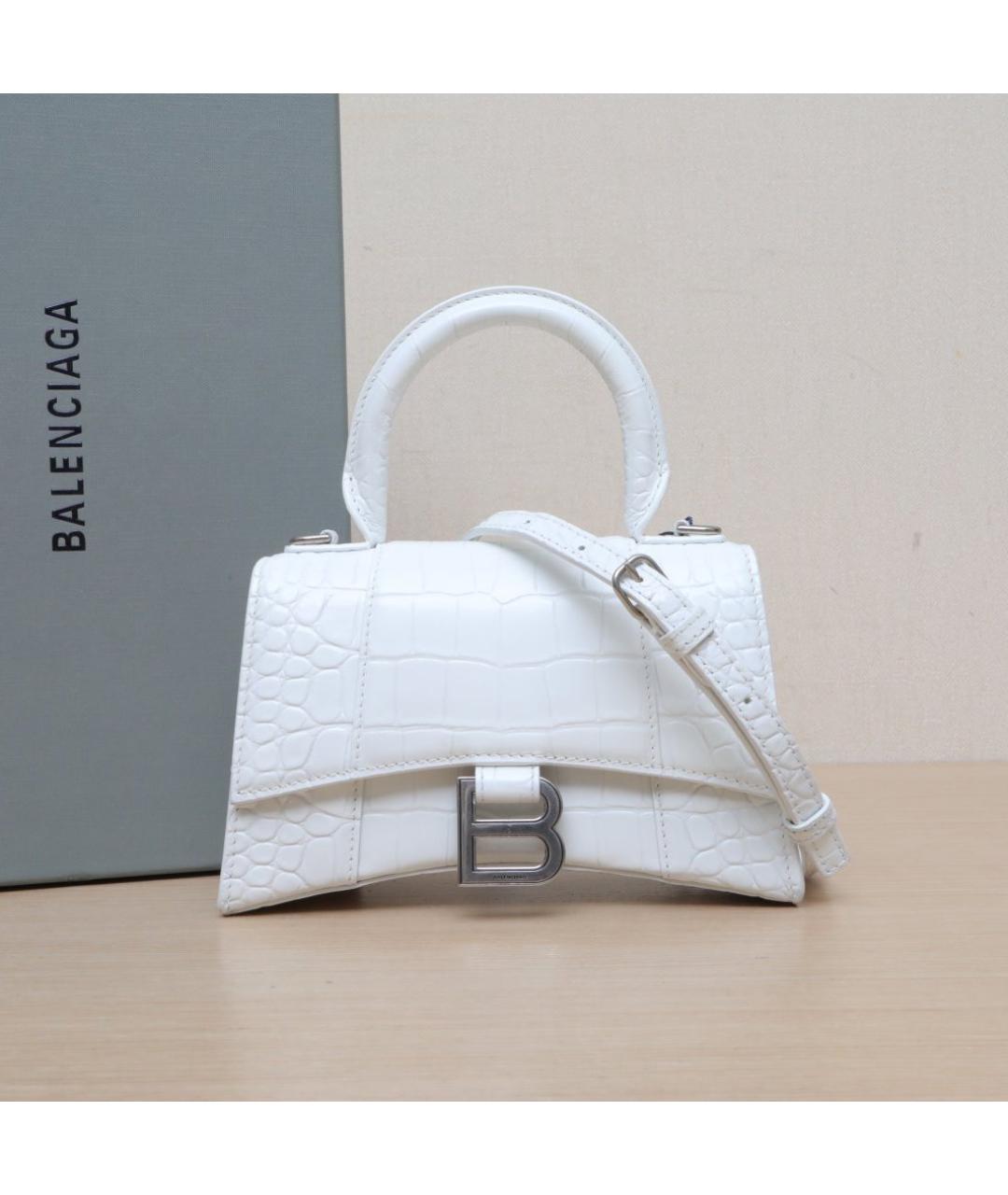 BALENCIAGA Белая кожаная сумка через плечо, фото 2