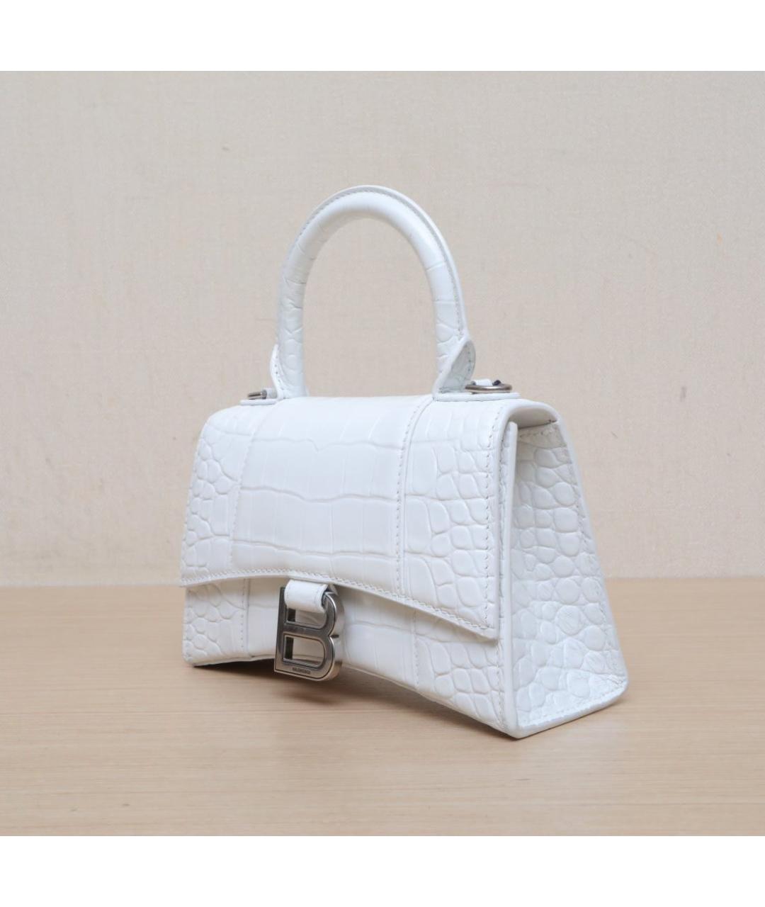 BALENCIAGA Белая кожаная сумка через плечо, фото 4