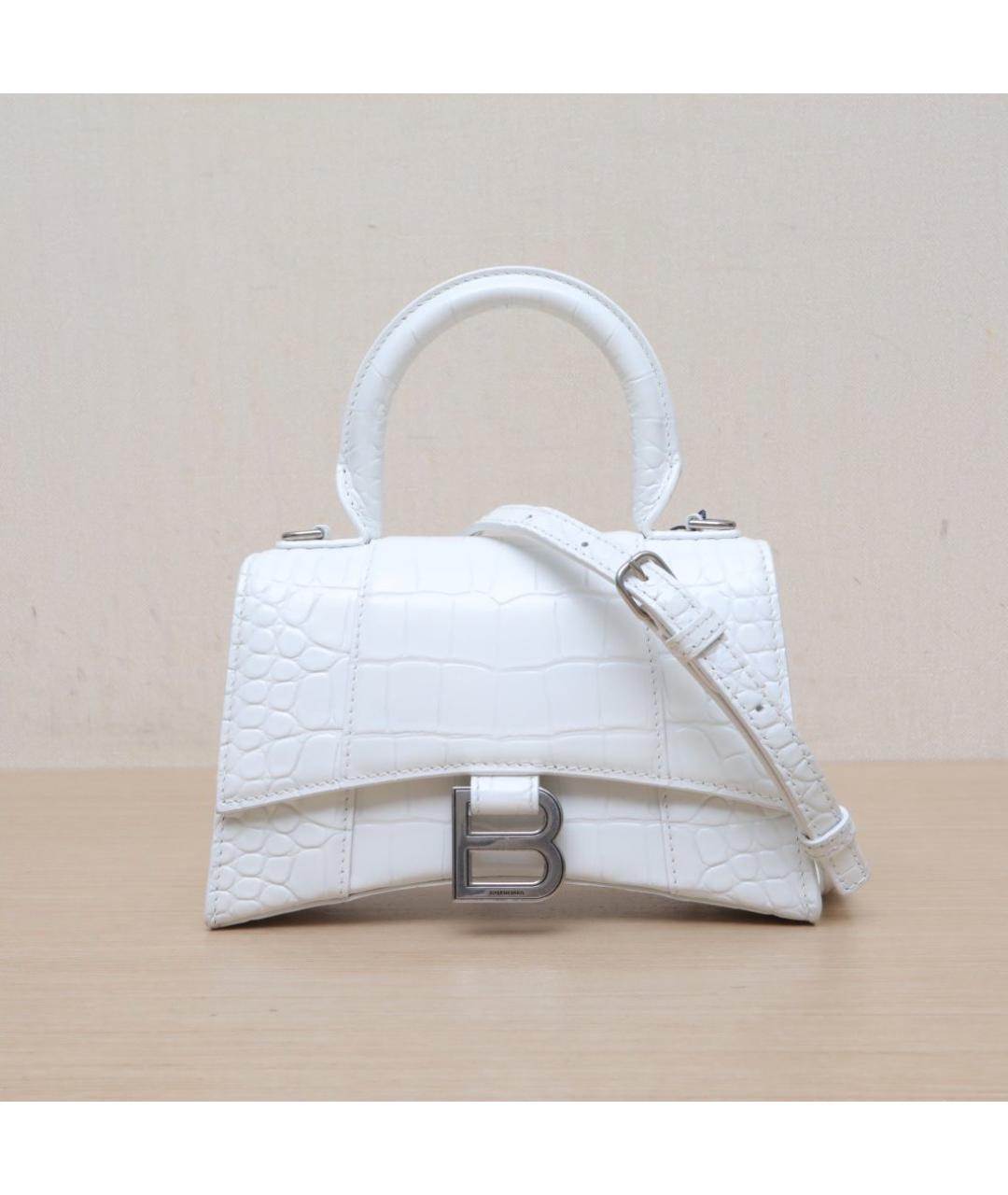 BALENCIAGA Белая кожаная сумка через плечо, фото 3