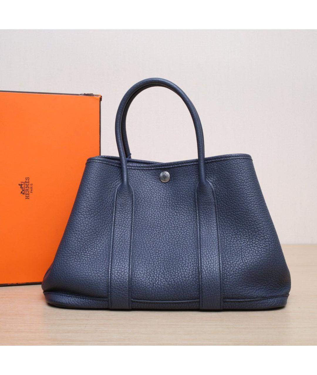 HERMES Темно-синяя кожаная сумка через плечо, фото 2