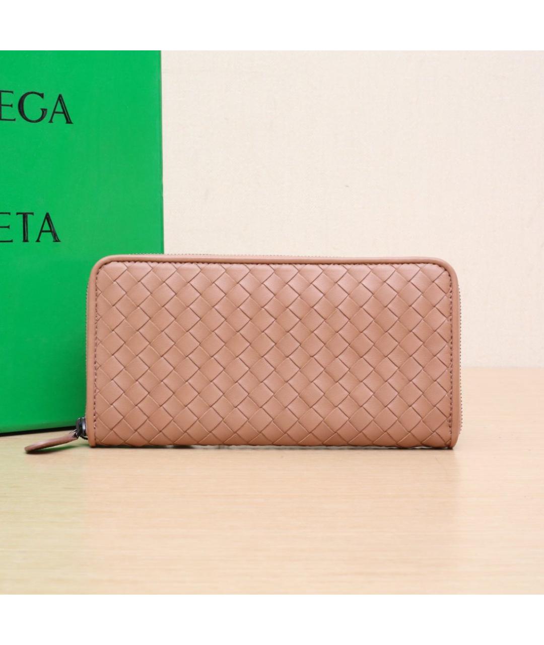 BOTTEGA VENETA Коричневый кожаный кошелек, фото 2