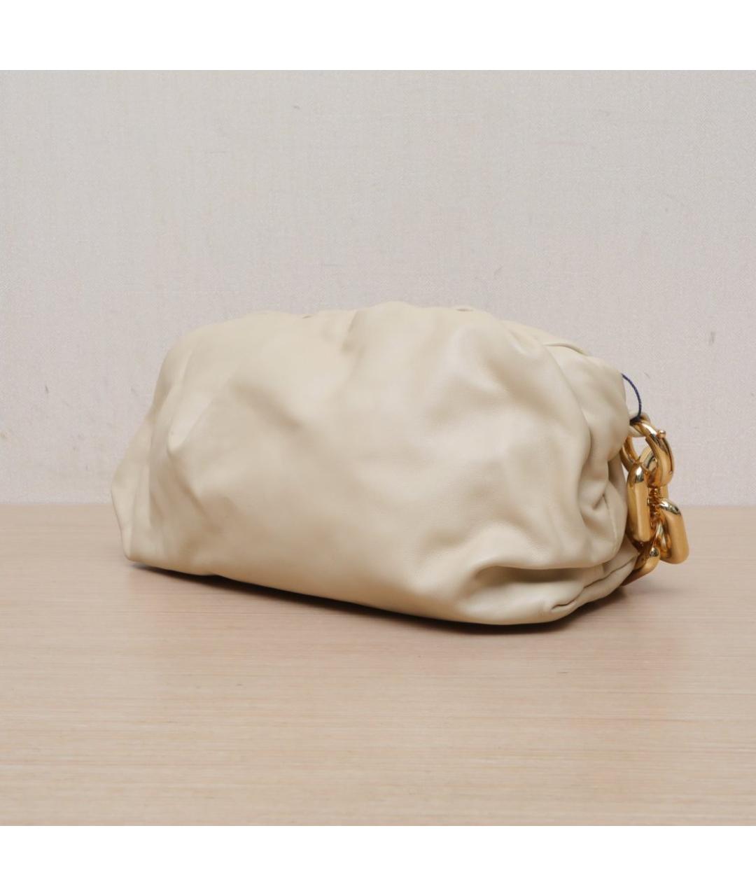 BOTTEGA VENETA Белая кожаная сумка через плечо, фото 4