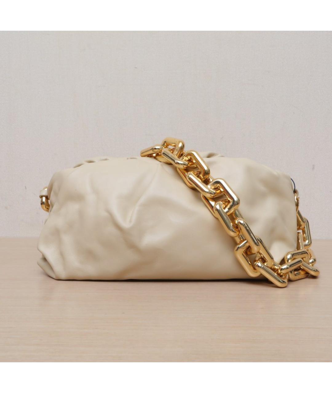 BOTTEGA VENETA Белая кожаная сумка через плечо, фото 3