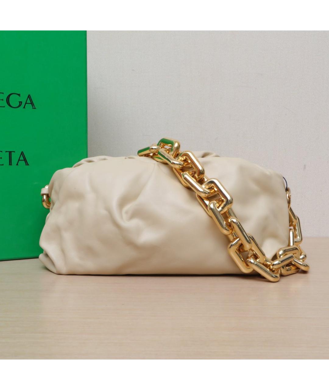 BOTTEGA VENETA Белая кожаная сумка через плечо, фото 2