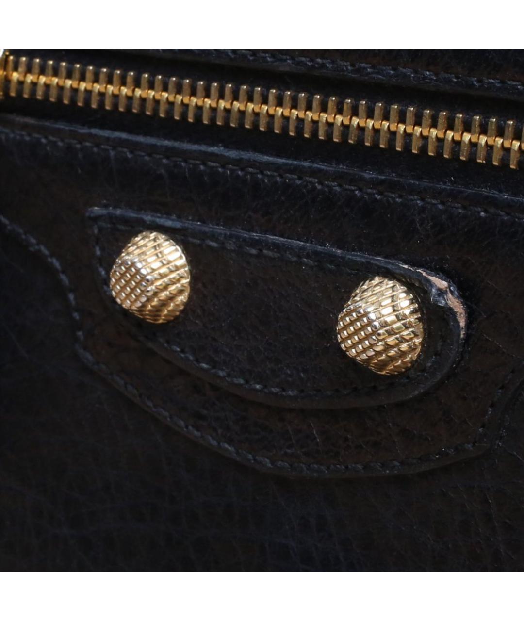 BALENCIAGA Черный кожаный кошелек, фото 8