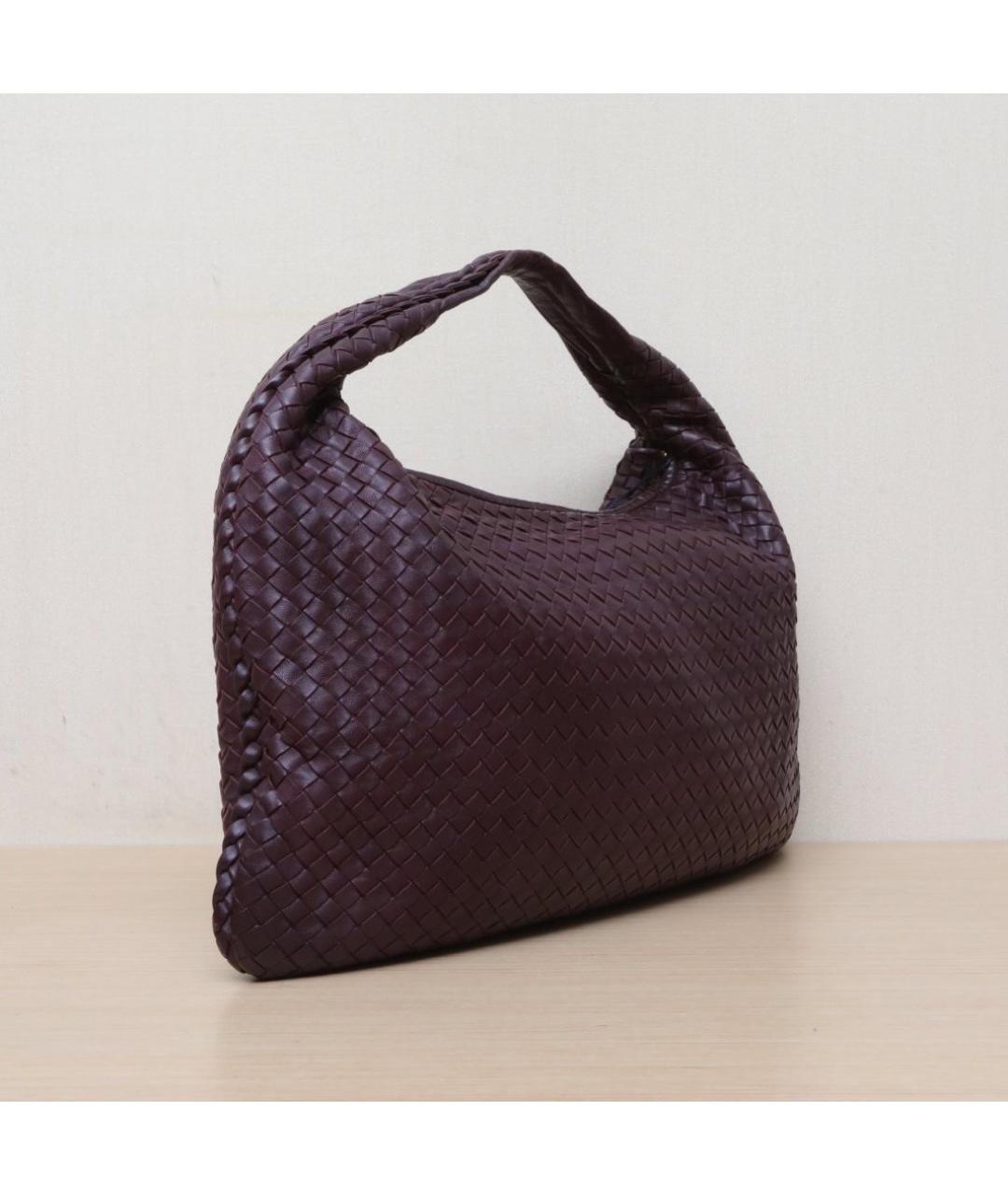 BOTTEGA VENETA Бордовая кожаная сумка через плечо, фото 6