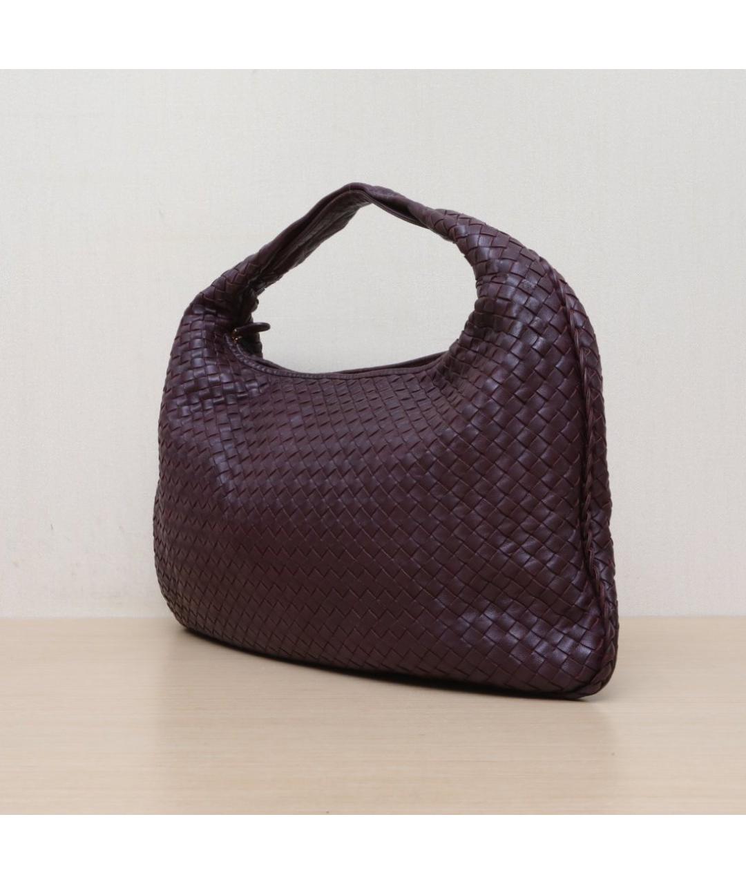 BOTTEGA VENETA Бордовая кожаная сумка через плечо, фото 4