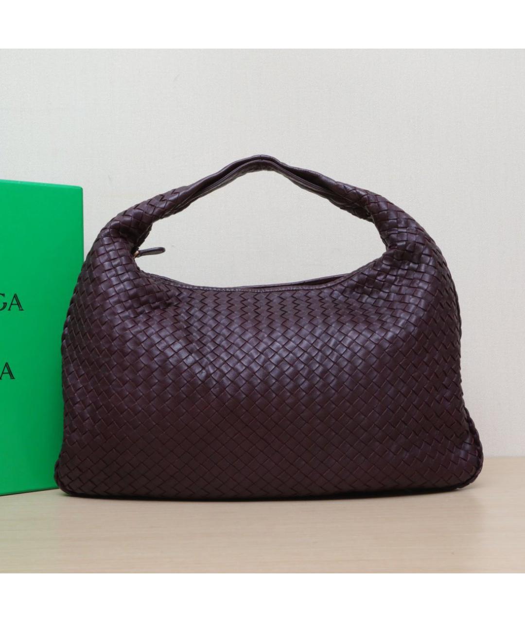 BOTTEGA VENETA Бордовая кожаная сумка через плечо, фото 2