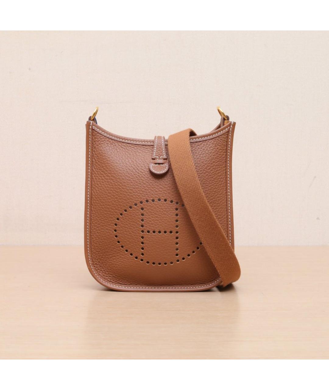 HERMES Коричневая кожаная сумка через плечо, фото 3