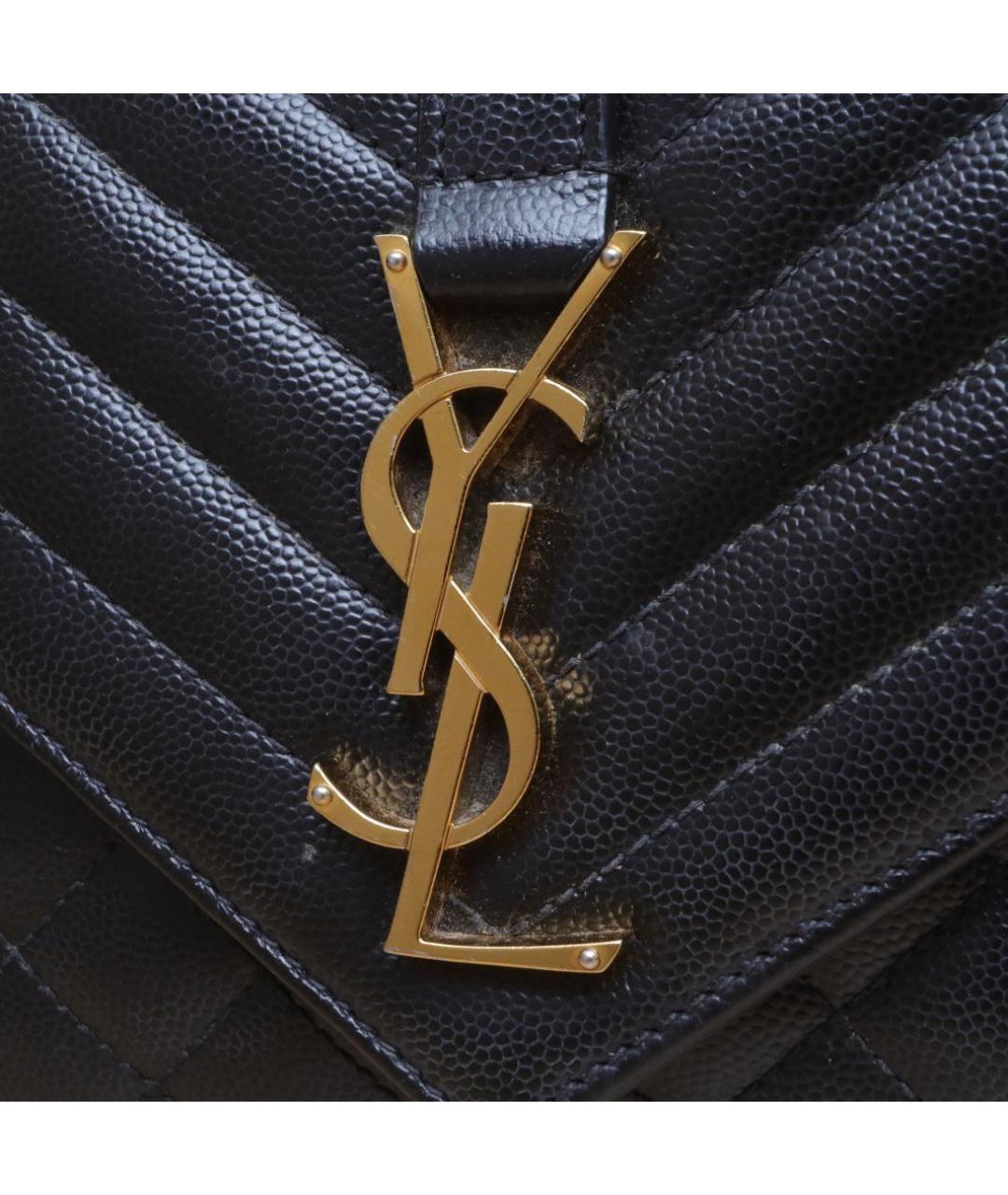 SAINT LAURENT Черная кожаная сумка через плечо, фото 8