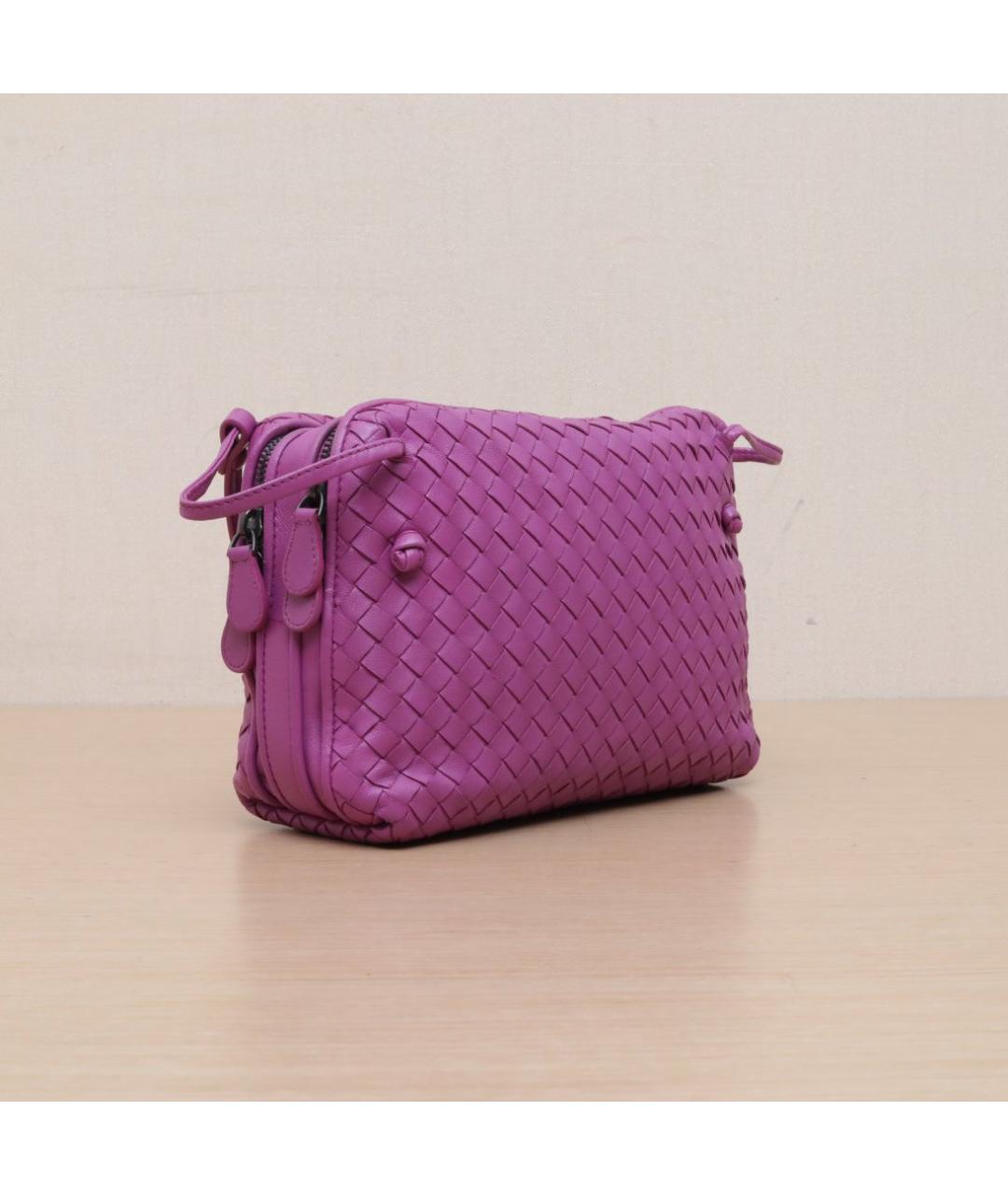 BOTTEGA VENETA Фиолетовая кожаная сумка через плечо, фото 6