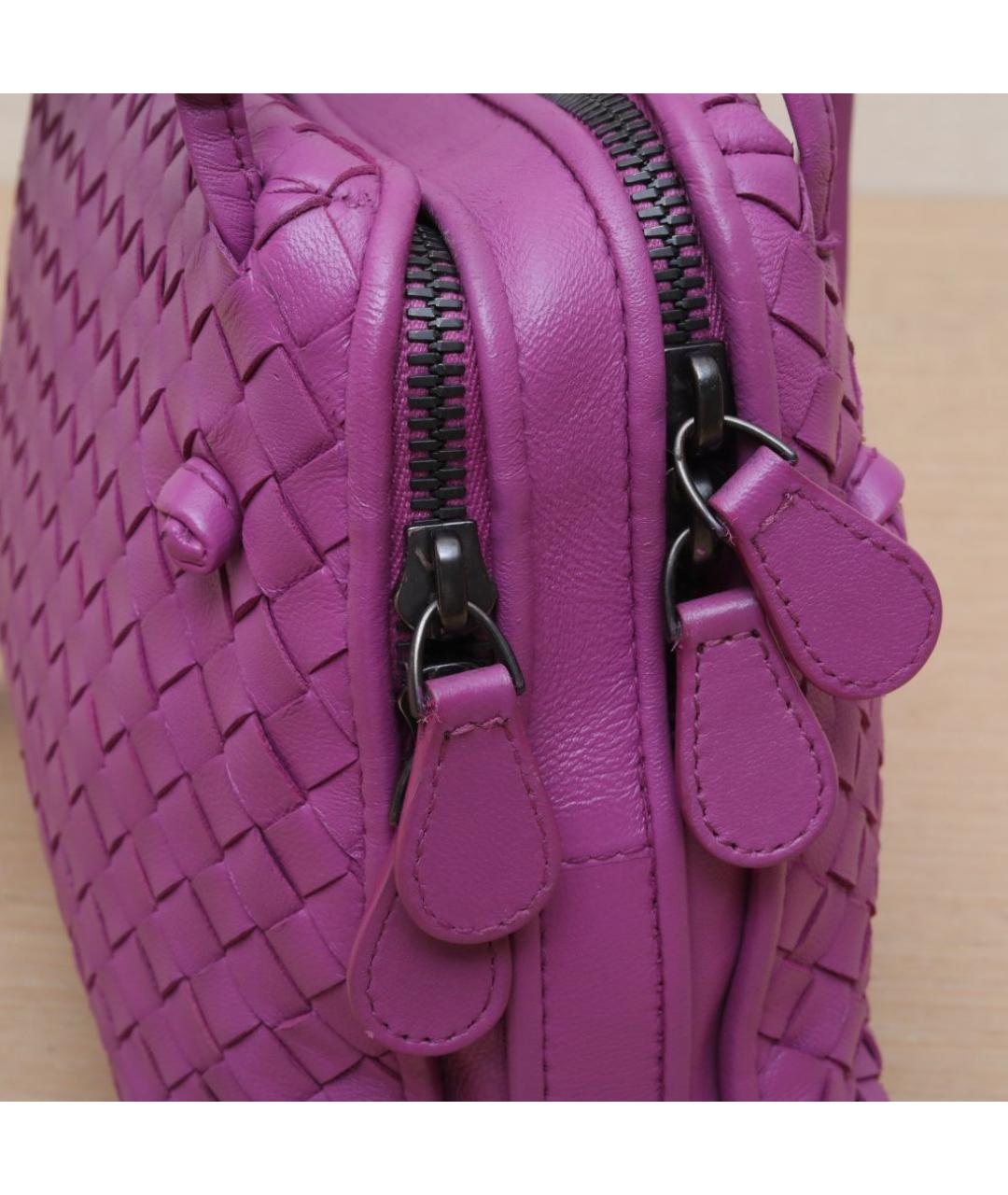 BOTTEGA VENETA Фиолетовая кожаная сумка через плечо, фото 8