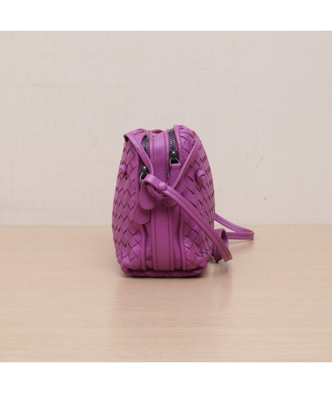 BOTTEGA VENETA Фиолетовая кожаная сумка через плечо, фото 5