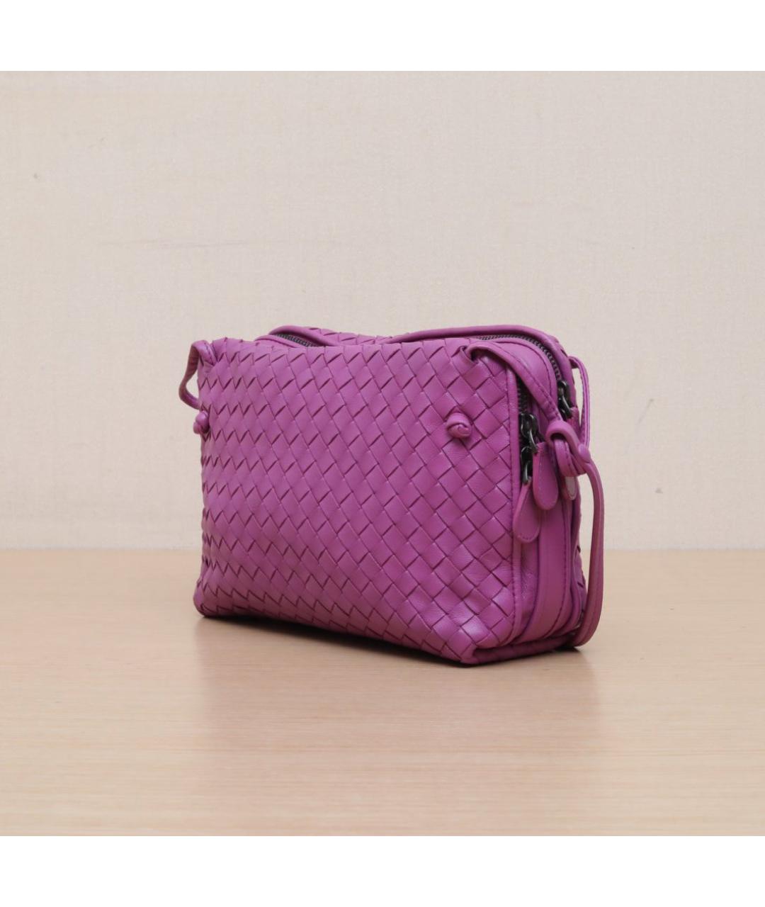 BOTTEGA VENETA Фиолетовая кожаная сумка через плечо, фото 4