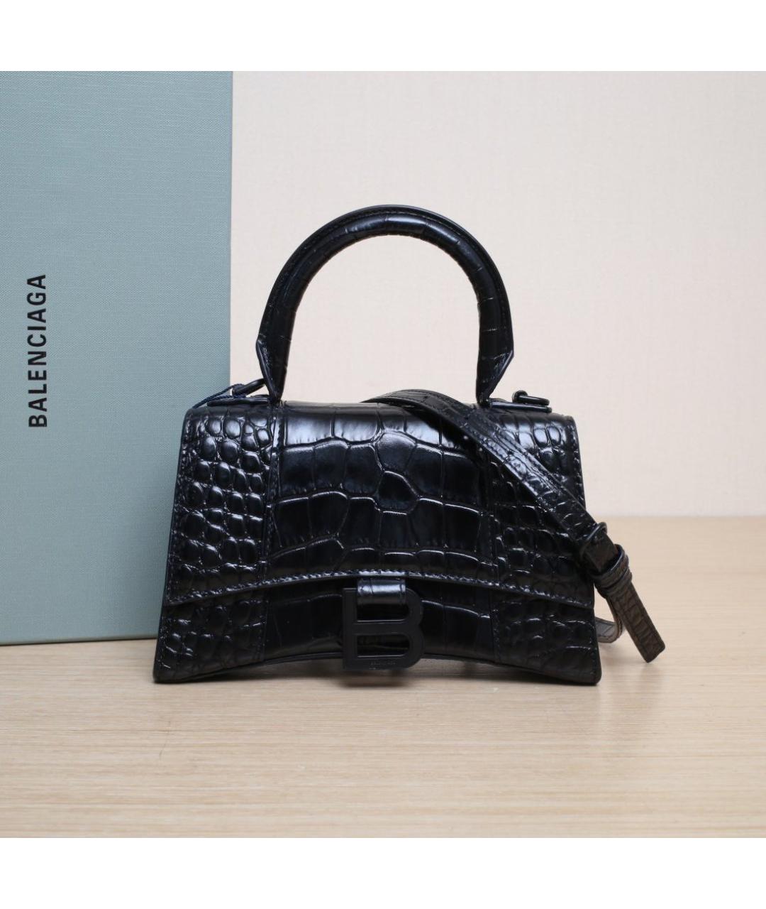 BALENCIAGA Черная кожаная сумка через плечо, фото 2