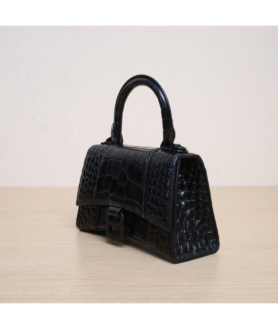 BALENCIAGA Черная кожаная сумка через плечо, фото 4