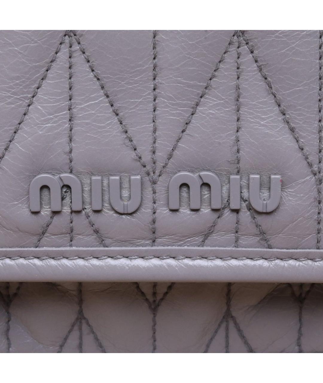 MIU MIU Серая кожаная сумка через плечо, фото 8