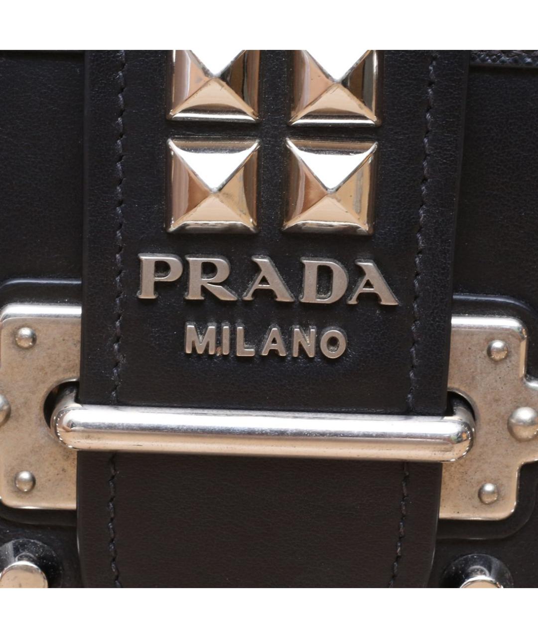 PRADA Черная кожаная сумка через плечо, фото 8