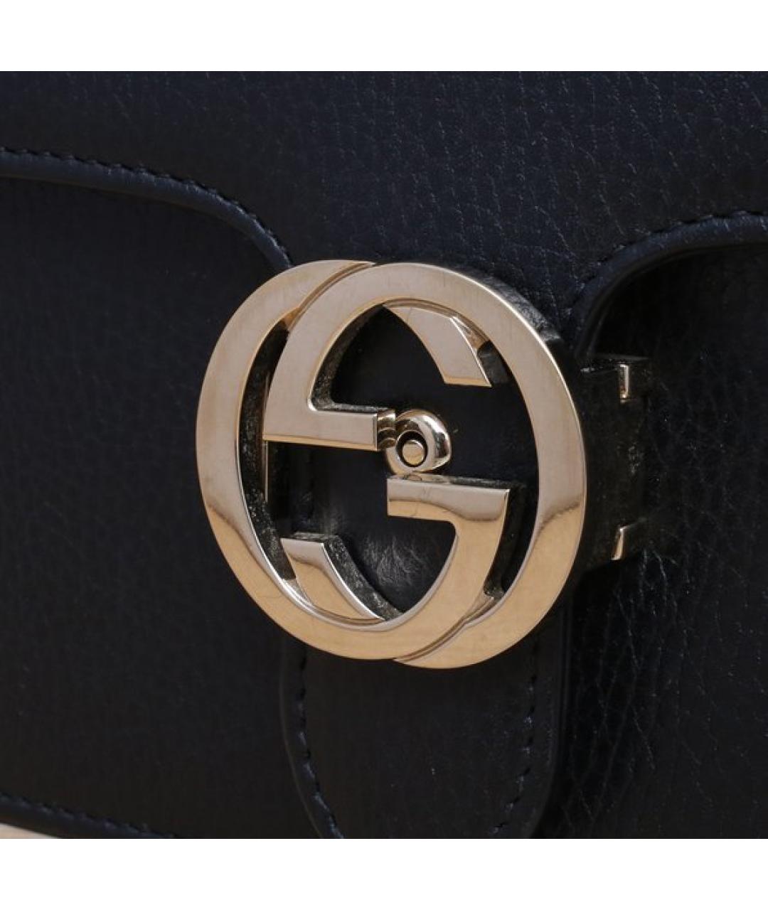 GUCCI Черная кожаная сумка через плечо, фото 8