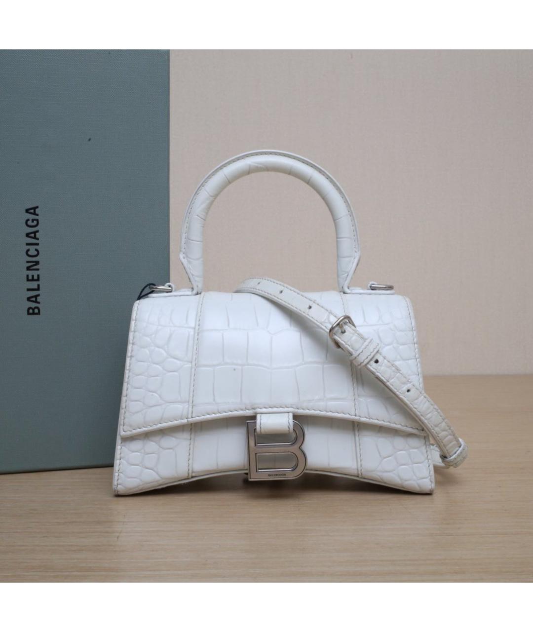 BALENCIAGA Белая кожаная сумка через плечо, фото 2