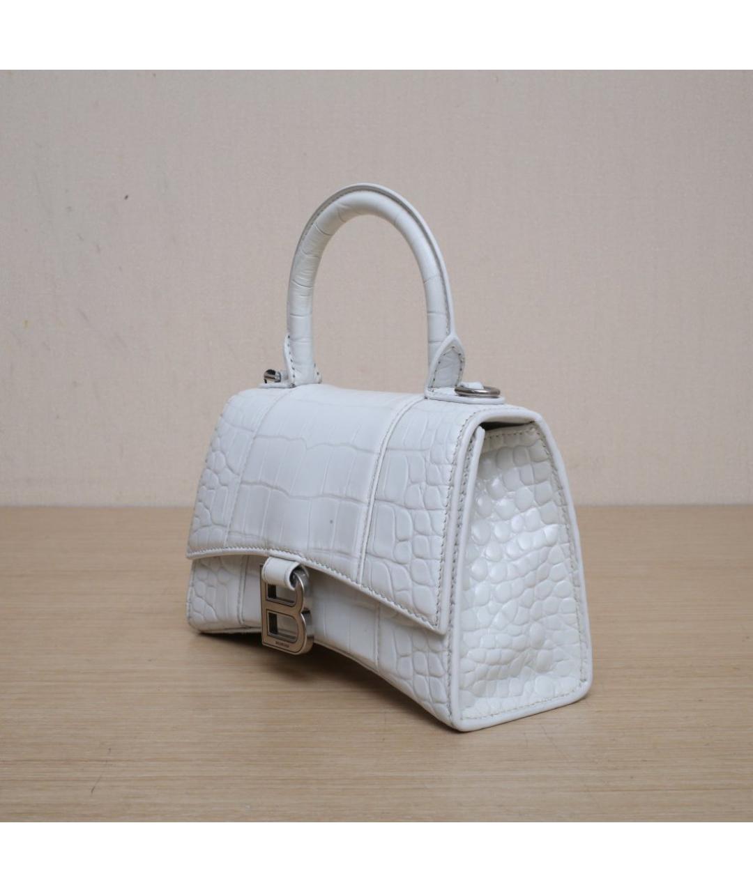 BALENCIAGA Белая кожаная сумка через плечо, фото 4