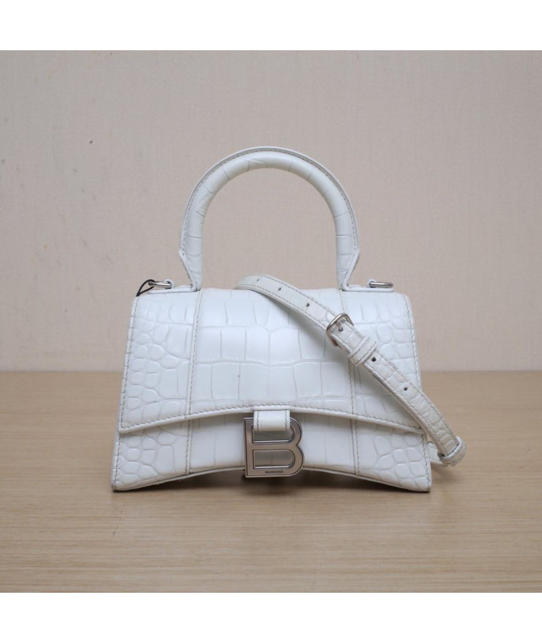 BALENCIAGA Белая кожаная сумка через плечо, фото 3