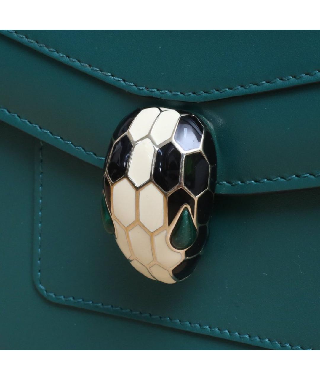 BVLGARI Зеленая кожаная сумка через плечо, фото 8