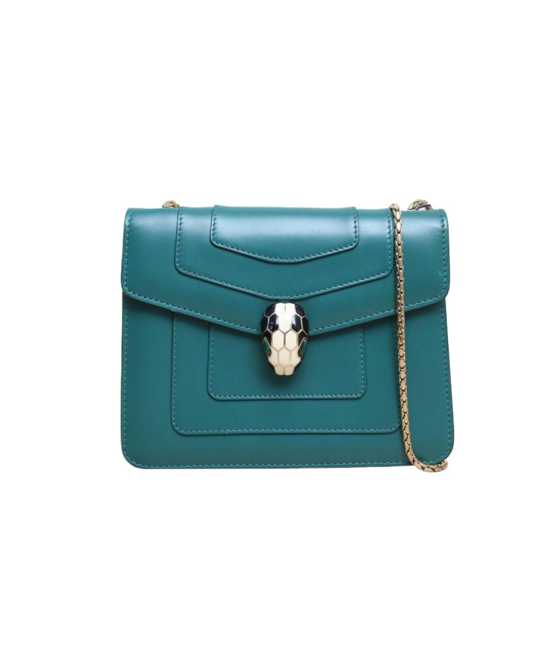 BVLGARI Зеленая кожаная сумка через плечо, фото 10
