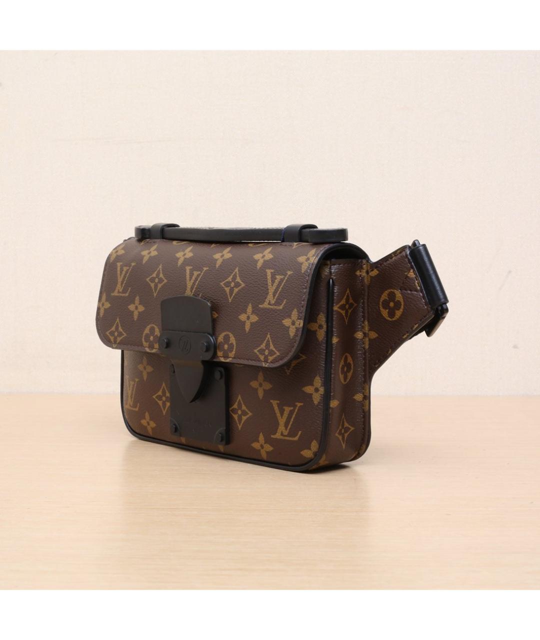 LOUIS VUITTON Коричневая кожаная сумка через плечо, фото 4