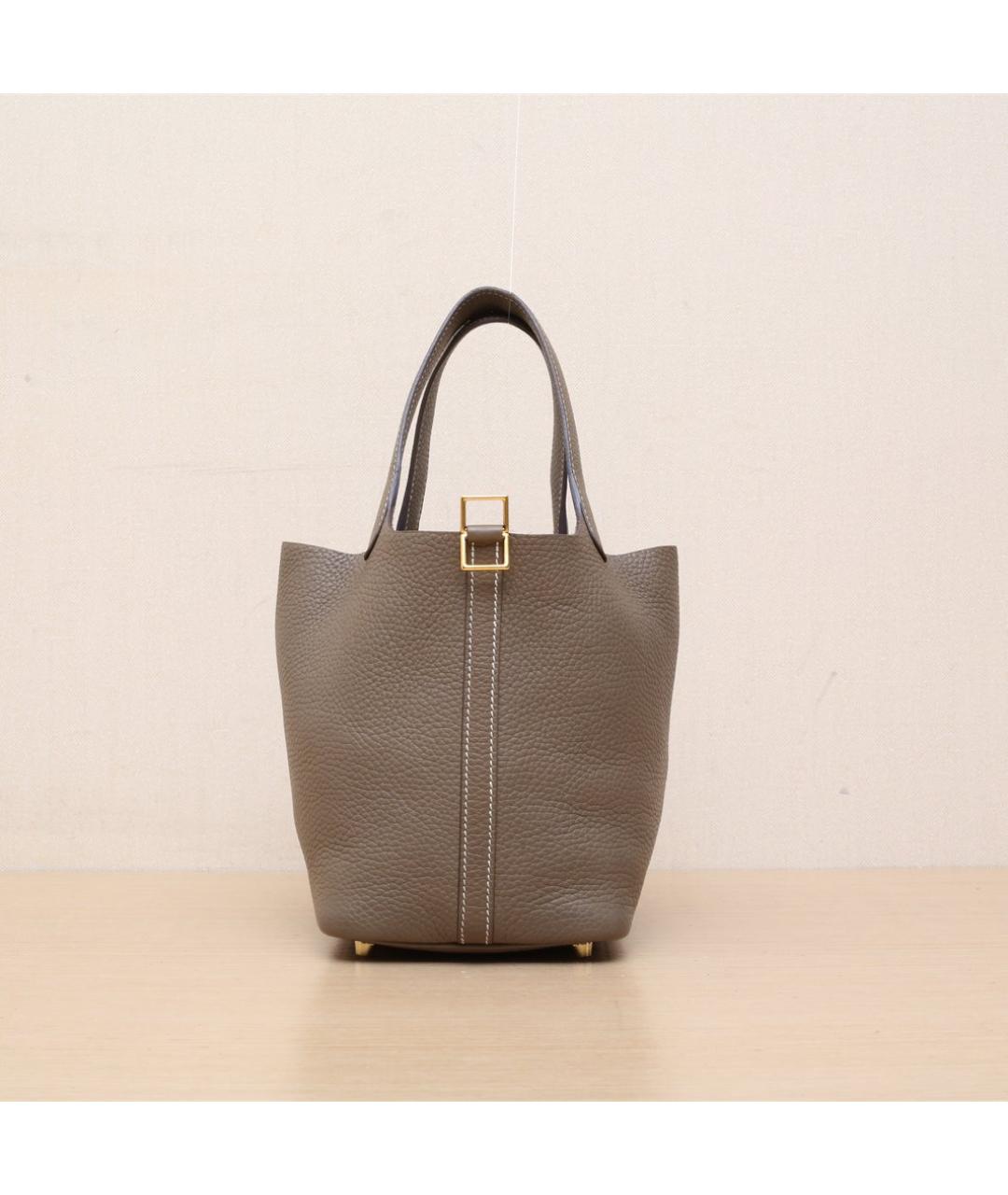 HERMES Коричневая кожаная сумка тоут, фото 3