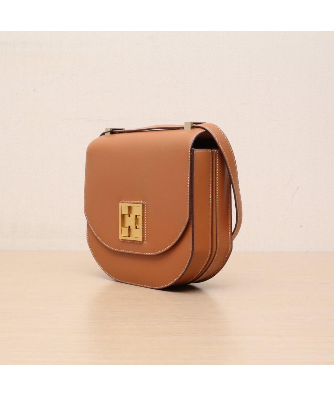 HERMES Коричневая кожаная сумка через плечо, фото 4