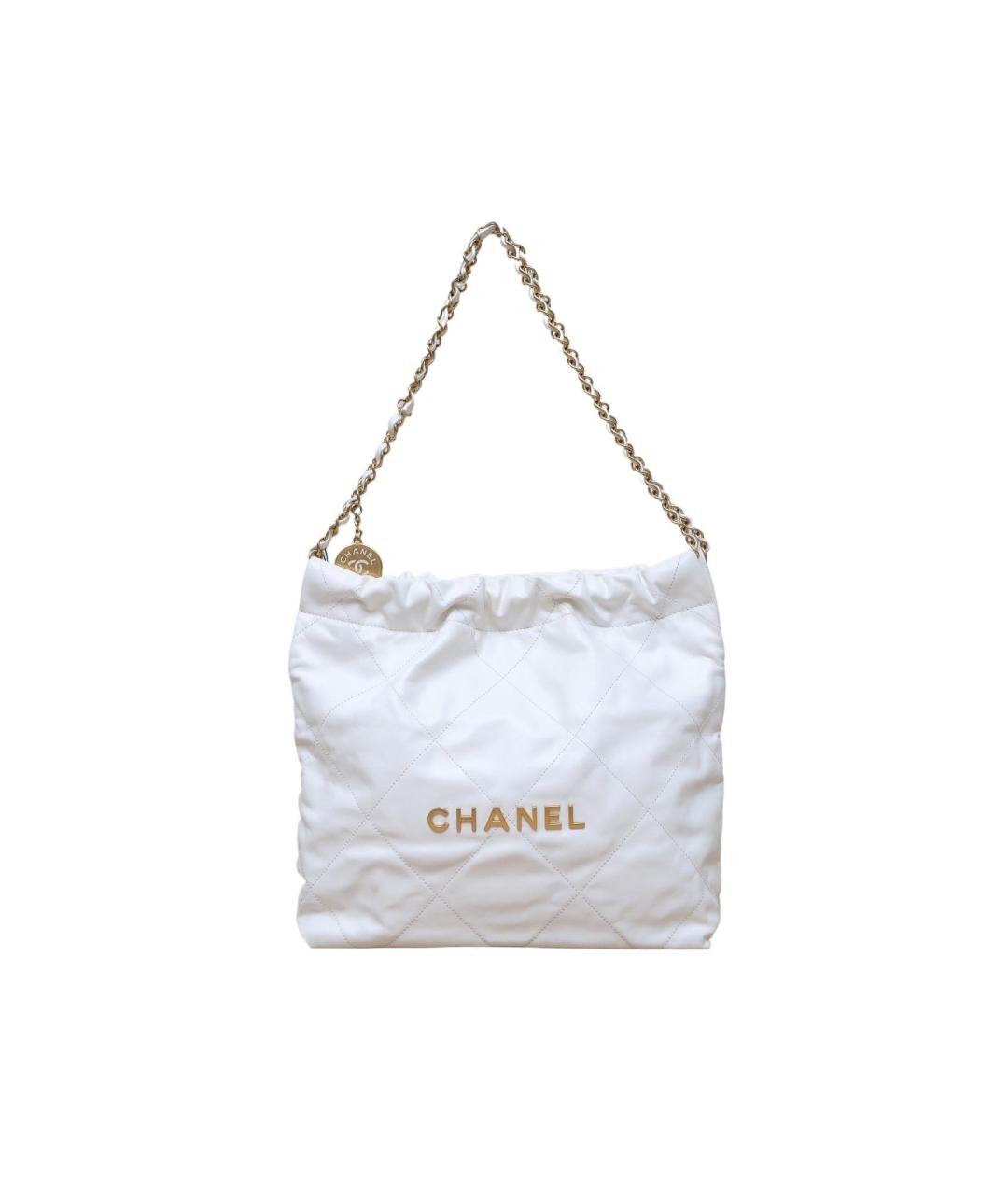 CHANEL Белая кожаная сумка тоут, фото 1