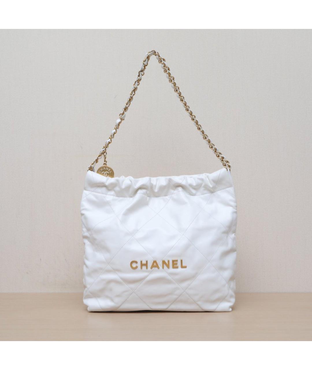 CHANEL Белая кожаная сумка тоут, фото 3